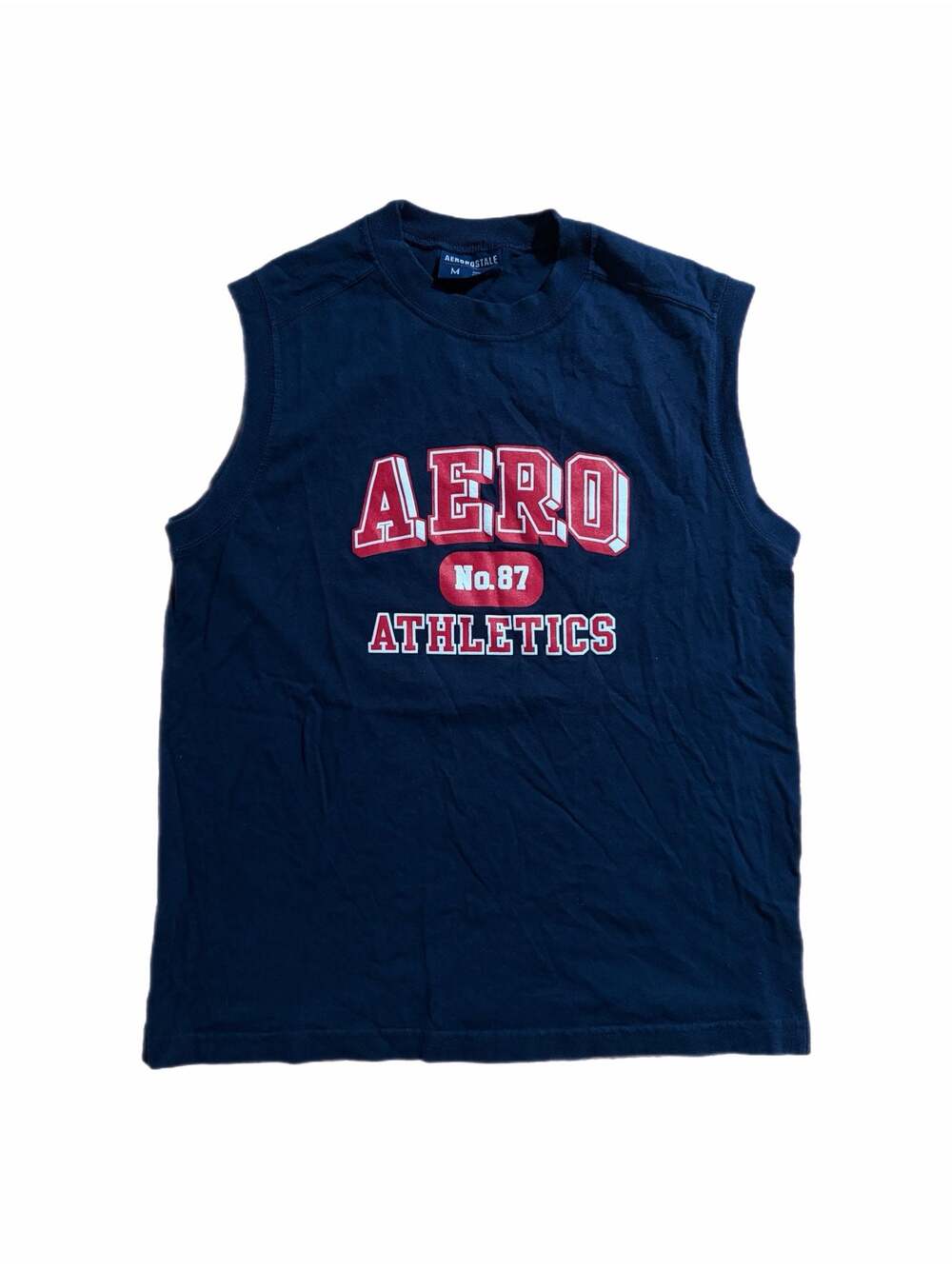 Aeropostale Vintage No.87 Athletics Navy Sleeveless Muscle Tank Top